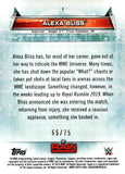 2019 Alexa Bliss Topps WWE Women's Division 65/75 #1 Monday Night Raw