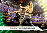 2021 Rhea Ripley Topps WWE Women's Division Rhea Ripley Def. Raquel Gonzales Gold 10/50 #87 NXT
