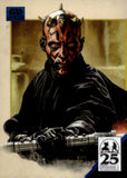 2024 Darth Maul Topps Chrome Star Wars Galaxy The Phantom Menace 25th Anniversary Art of Darth Maul Blue Refractor 045/150 #AM-11