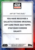 2023 Art of "The Duel" Topps Chrome Star Wars Galaxy Galactic Visions Original Art Card Atomic Refractor 021/150 #GV-11