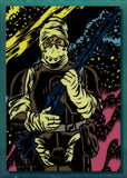 2023 Dengar Topps Chrome Star Wars Galaxy The Star Wars Darth Vader and the Bounty Hunters Art Card Aqua Refractor 195/199 #DVBH-4