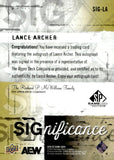 2025 Lance Archer Upper Deck AEW SP Game Used Auto Autograph Significance #SIG-LA AEW