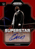 2023 Omos Panini Prizm WWE Auto Autograph Red Prizm Superstar Autographs 04/99 #SA-OMS Monday Night Raw