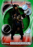 2026 Jack Sparrow Topps Chrome Disney Green Wave Refractor 40/99 #14 Pirates of The Caribbean