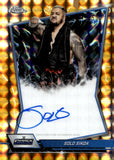 2026 Solo Sikoa Topps Chrome WWE BLUE BRAND GOLD GEOMETRIC REFRACTOR AUTO AUTOGRAPH 45/50 #BBA-SOL Smackdown