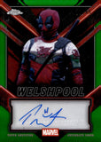 2025 Paul Mullin as Welshpool Auto Autograph Topps Chrome Deadpool Green Refractor 30/99 #TC-PM