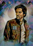 2026 Cassian Andor Topps Chrome Star Wars Galaxy Original Art Card Rogue One Atomic Refractor 040/150 #ARO-2