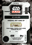2026 Sith Soldier Topps Chrome Star Wars Galaxy Original Art Card Knight of the Old Republic Atomic Refractor 142/150 #KOTOR-9