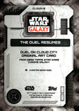 2026 The Duel Resumes Topps Chrome Star Wars Galaxy Original Art Card Duel on Cloud City Atomic Refractor 143/150 #CLOUD-9 Luke Skywalker Darth Vader