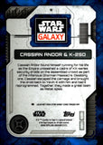 2026 Cassian Andor and K-2SO Topps Chrome Star Wars Galaxy Blue RayWave Refractor 114/175 #9