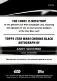 2025 Andy Secombe As Watto Auto Autograph Topps Chrome Smugglers Outpost Star Wars Chrome Black  Magenta RayWave Refractor 05/10 #CB-NS