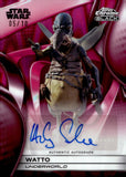 2025 Andy Secombe As Watto Auto Autograph Topps Chrome Smugglers Outpost Star Wars Chrome Black  Magenta RayWave Refractor 05/10 #CB-NS