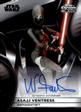 2025 Nika Futterman as Asajj Ventress Auto Autograph Topps Chrome Smugglers Outpost Star Wars Chrome Black #CB-NF