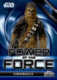 2025 Chewbacca Topps Chrome Smugglers Outpost Star Wars Chrome Black Power of The Force Blue Refractor 68/99 #POF-14