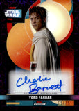 2025 Charlie Barnett as Yord Fandar Auto Autograph Smugglers Outpost Topps Finest Purple Lazer Refractor 61/75 #FA-CB