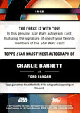 2025 Charlie Barnett as Yord Fandar Auto Autograph Smugglers Outpost Star Wars Topps Finest #FA-CB