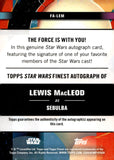 2025 Lewis MacLeod as Sebulba Auto Autograph Smugglers Outpost Star Wars Topps Finest #FA-LEM