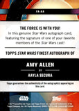 2025 Amy Allen as Aayla Secura Auto Autograph Smugglers Outpost Star Wars Topps Finest Aqua Mini-Diamond Refractor 078/150 #FA-AA