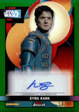 2025 Kyle Soller as Syril Karn Auto Autograph Smugglers Outpost Star Wars Topps Finest Green Refractor 56/99 #FA-KS