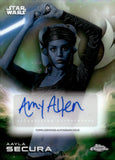 2025 Amy Allen as Aayla Secura Auto Autograph Topps Chrome Star Wars #A-AM