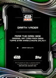 2025 Darth Vader Topps Chrome Star Wars Galaxy Fear the Dark Side Original Art Card Green Shimmer Refractor 097/199 #FTD-2