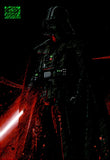 2025 Darth Vader Topps Chrome Star Wars Galaxy Fear the Dark Side Original Art Card Green Shimmer Refractor 097/199 #FTD-2