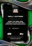 2025 Asajj Ventress Topps Chrome Star Wars Galaxy Fear The Dark Side Original Art Card Green Lava Refractor 133/175 #FTD-12