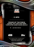 2025 C-3PO Topps Chrome Star Wars Galaxy Power of the Force Original Art Card Orange Refractor 10/25 #POW-5