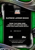 2025 Supreme Leader Snoke Topps Chrome Star Wars Galaxy Fear The Dark Side Original Art Card Green Lava Refractor 047/175 #FTD-7