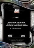 2025 C-3PO Topps Chrome Star Wars Galaxy Power of The Force Original Art Card Mojo Refractor 02/50 #POW-5