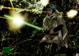 2025 Luke Skywalker vs Scout Trooper Topps Chrome Star Wars Galaxy Galactic Inspirations Original Art Card Green Shimmer Refractor 069/199 #SWIN-3