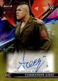 2021 Commander Azeez Auto Autograph Topps Finest WWE Gold Refractor 19/50 #RA-KT Rookie Smackdown