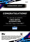 2021 Commander Azeez Auto Autograph Topps Finest WWE Gold Refractor 19/50 #RA-KT Rookie Smackdown