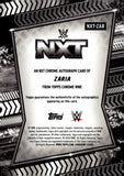 2026 Zaria Autograph Topps Chrome WWE NXT Brand Autograph #NXT-ZAR NXT