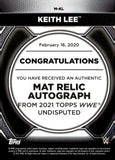 2021 Keith Lee Auto Autograph Relic Topps WWE Undisputed Mat Relic Autograph Green 12/50 #M-KL Monday Night Raw
