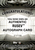2017 Rusev Auto Autograph Topps WWE Orange 075/200 Monday Night Raw