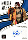 2023 Asuka Auto Autograph Panini WWE Immaculate Collection Modern Marks 06/49 #MM-ASK Friday Night Smackdown