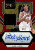 2024 Lash Legend Auto Autograph Relic Panini Select WWE Autograph Memorabilia Red Prizm 41/49 #AM-LSL NXT