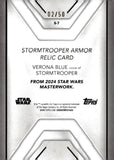 2024 Verona Blue Voice of Stromtrooper Relic Topps Star Wars Masterwork Armor Relic Card 02/50 #S-7