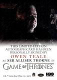 2024 Owen Teale as Ser Alliser Thorne Auto Autograph Game of Thrones Full Bleed Autograph