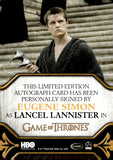 2024 Eugene Simon as Lancel Lannister Auto Autograph Game of Thrones Legacy Autograph
