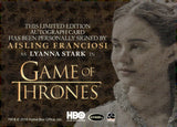 2018 Aisling Franciosi as Lyanna Stark Auto Autograph Game of Thrones Inflexion Autograph Gold Ink