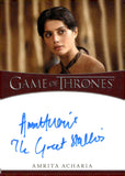 2024 Amrita Acharia as Irri Auto Autograph Game of Thrones Legends of the Realm Inscription Autograph