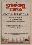 2018 Chester Rushing as Tommy H. Auto Autograph Topps Stranger Things A-TH