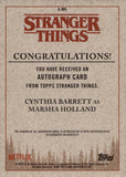 2018 Cynthia Barrett as Marsha Holland Auto Autograph Topps Stranger Things #A-MH