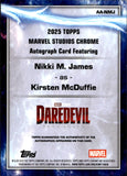 2025 Nikki M. James as Kirsten McDuffie Auto Autograph Topps Chrome Marvel Gold Refractor 46/50 #AA-NMJ Daredevil