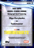 2025 Olga Kurylenko as Taskmaster Auto Autograph Topps Chrome Marvel Refractor #AA-OK Thunderbolts