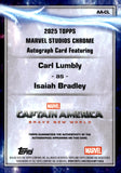 2025 Carl Lumbly as Isaiah Bradley Auto Autograph Topps Chrome Marvel Refractor #AA-CL Captain America Brave New World