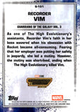 2025 Recorder Vim Topps Chrome Marvel Studios Snap Variation Black Refractor 08/10 #S-151 Guardians of The Galaxy