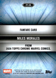 2026 Miles Morales Topps Chrome Marvel Comics Fan Fare Refractor #FF-29